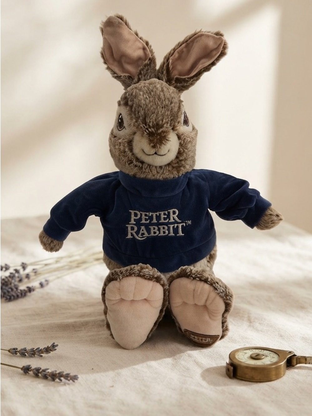 Peter Rabbit stuffed animal with Navy Sweater